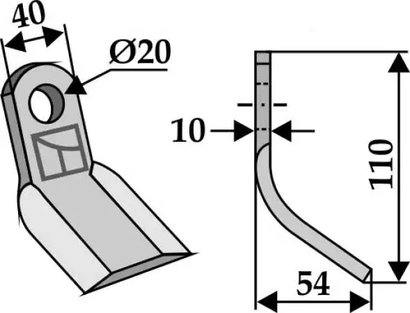 Y-Messer 110x40mm
